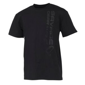 Savage Gear Vertical Logo Tee L Black T-Shirt