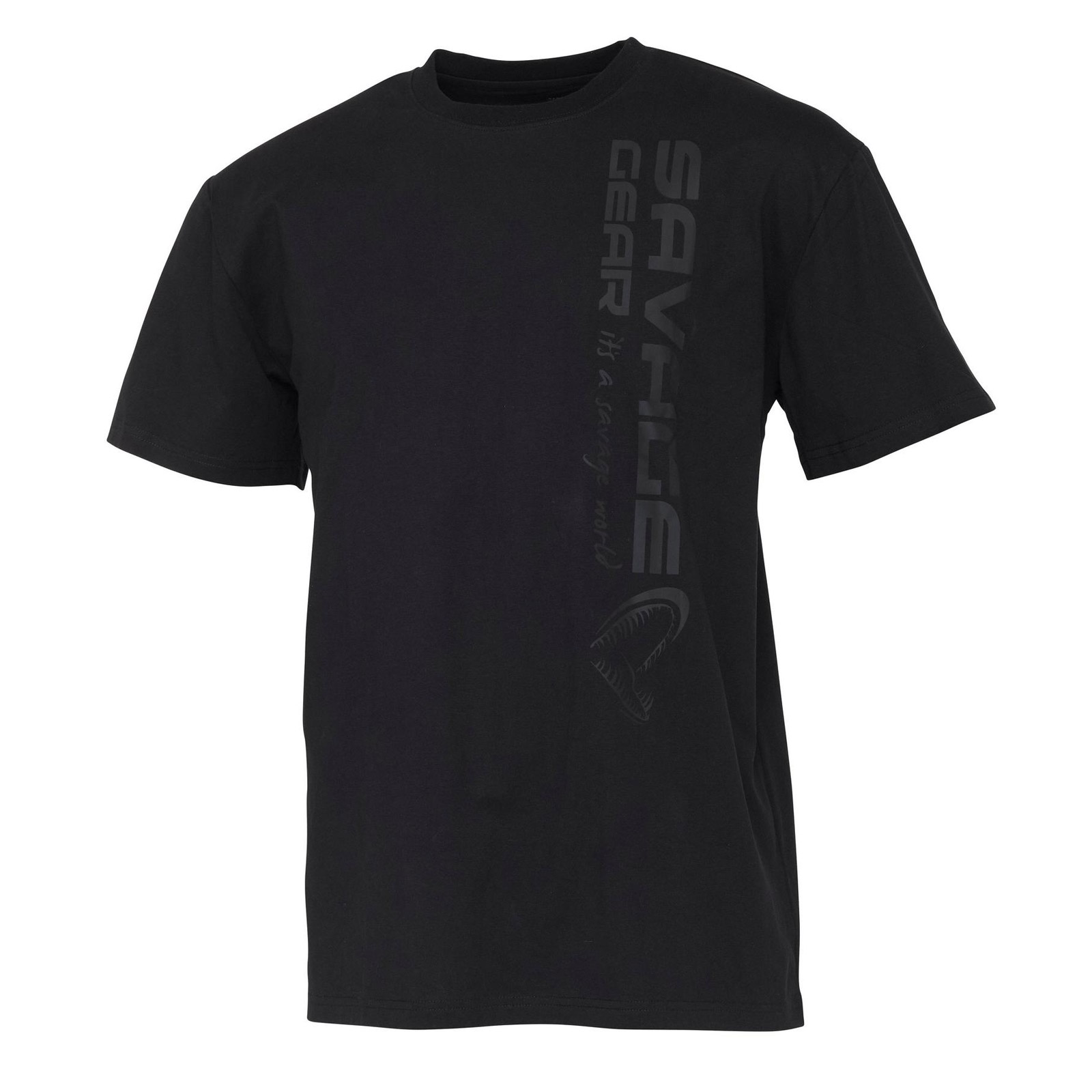 Savage Gear Vertical Logo Tee M Black T-Shirt