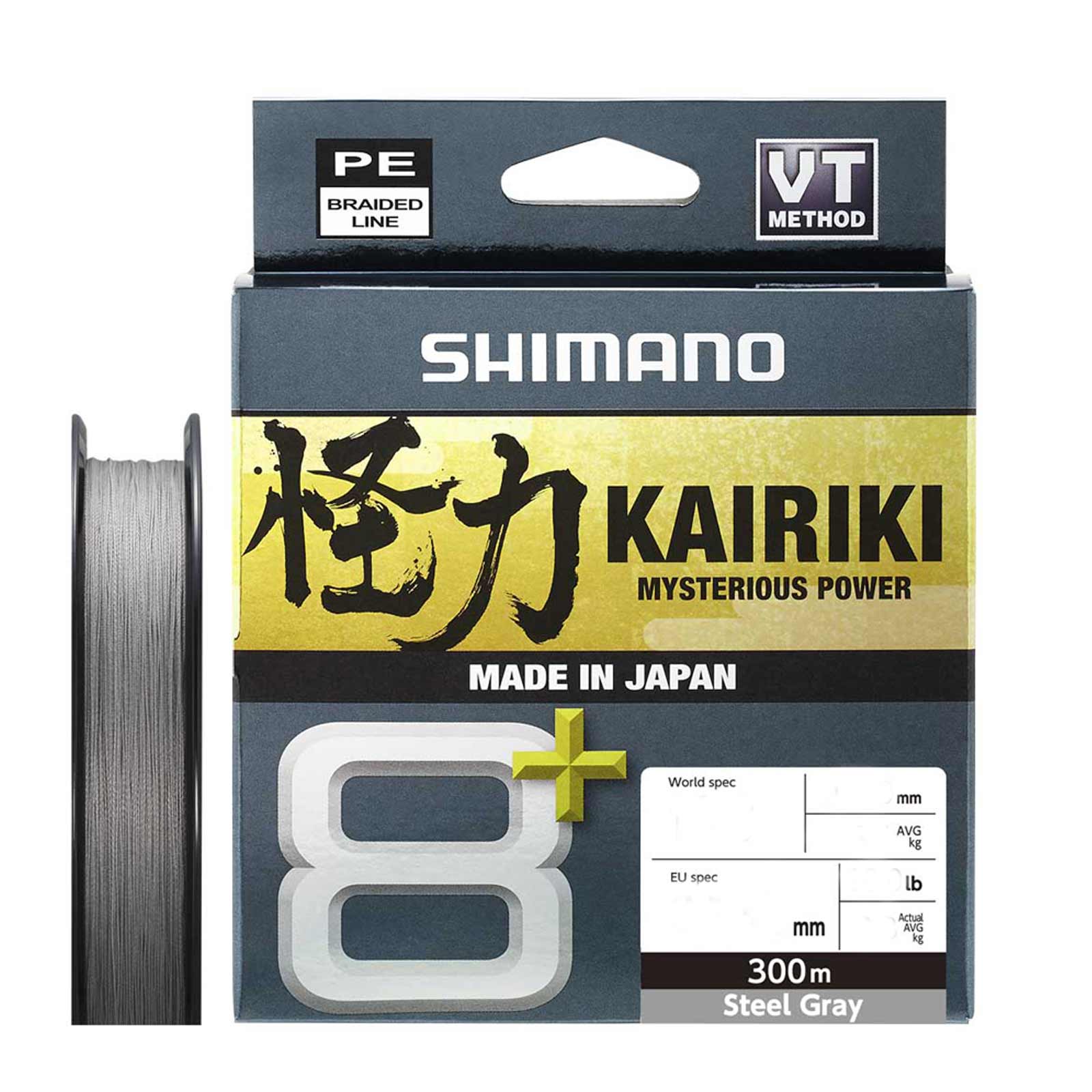 Shimano Kairiki 8+ 300m 0.13mm 9,1kg Steel Grey Geflochtene Angelschnur
