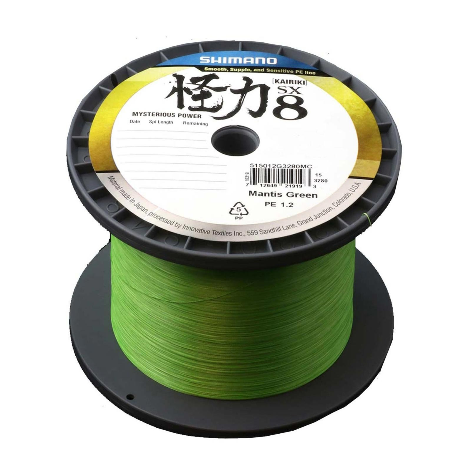 Shimano Kairiki 8 Mantis Green 0.280mm/29.3kg geflochtene Angelschnur Wunschlänge