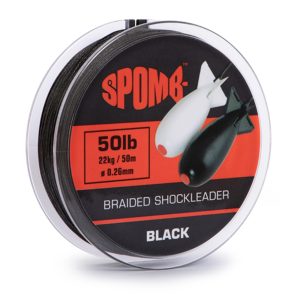 Spomb Braided Leader 22kg 50lb 50m black Schlagschnur