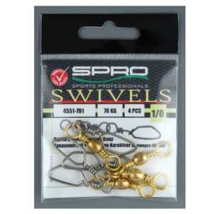 Spro Barrel Swivel+Norway Snap 004 #4 – 35kg – 7 Stück Snap und Wirbel