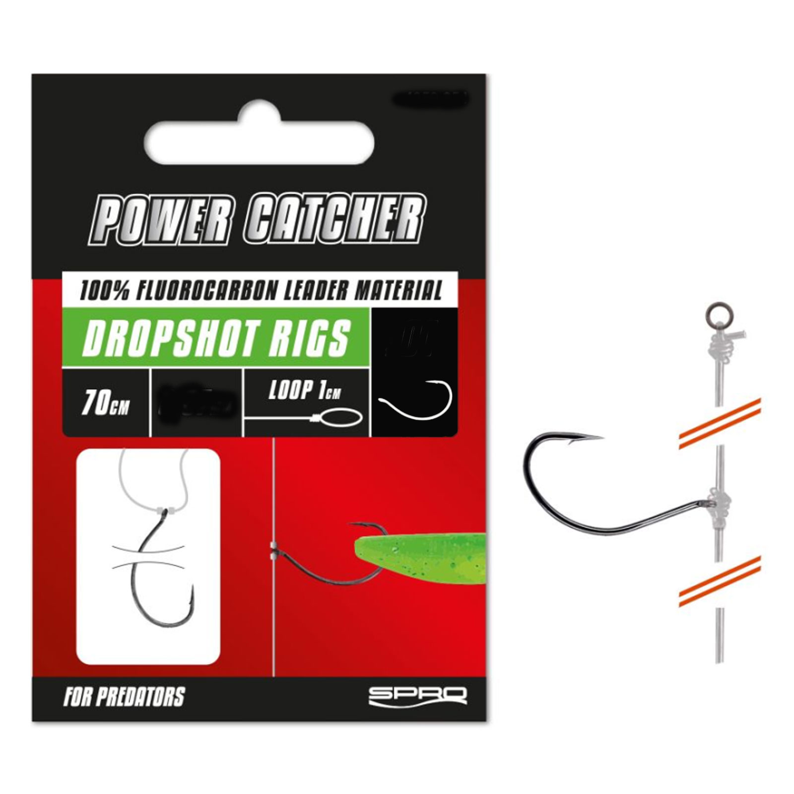 Spro Power Catcher Dropshot Rig 70cm 0,30mm #02 Gebundenes Vorfach