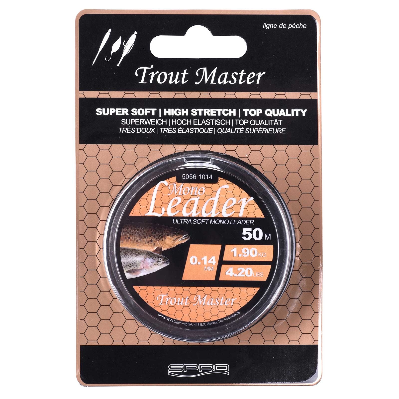 Spro Trout Master Mono Leader 0,18 mm 2,8kg 50m Forellen Vorfachschnur