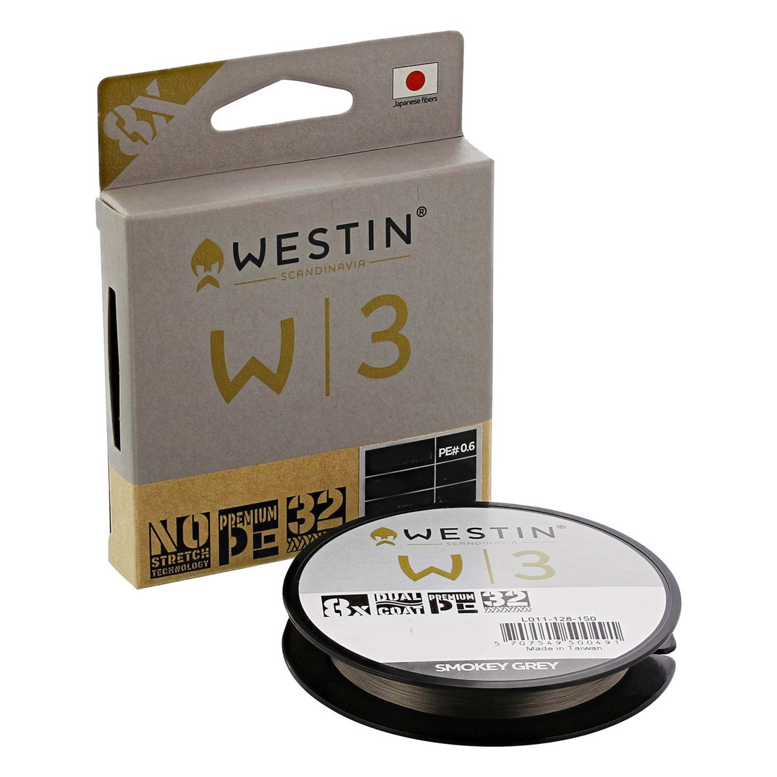 Westin W3 8-Braid Smokey Grey 0,10mm 150m 3,5kg Geflochtene Schnur