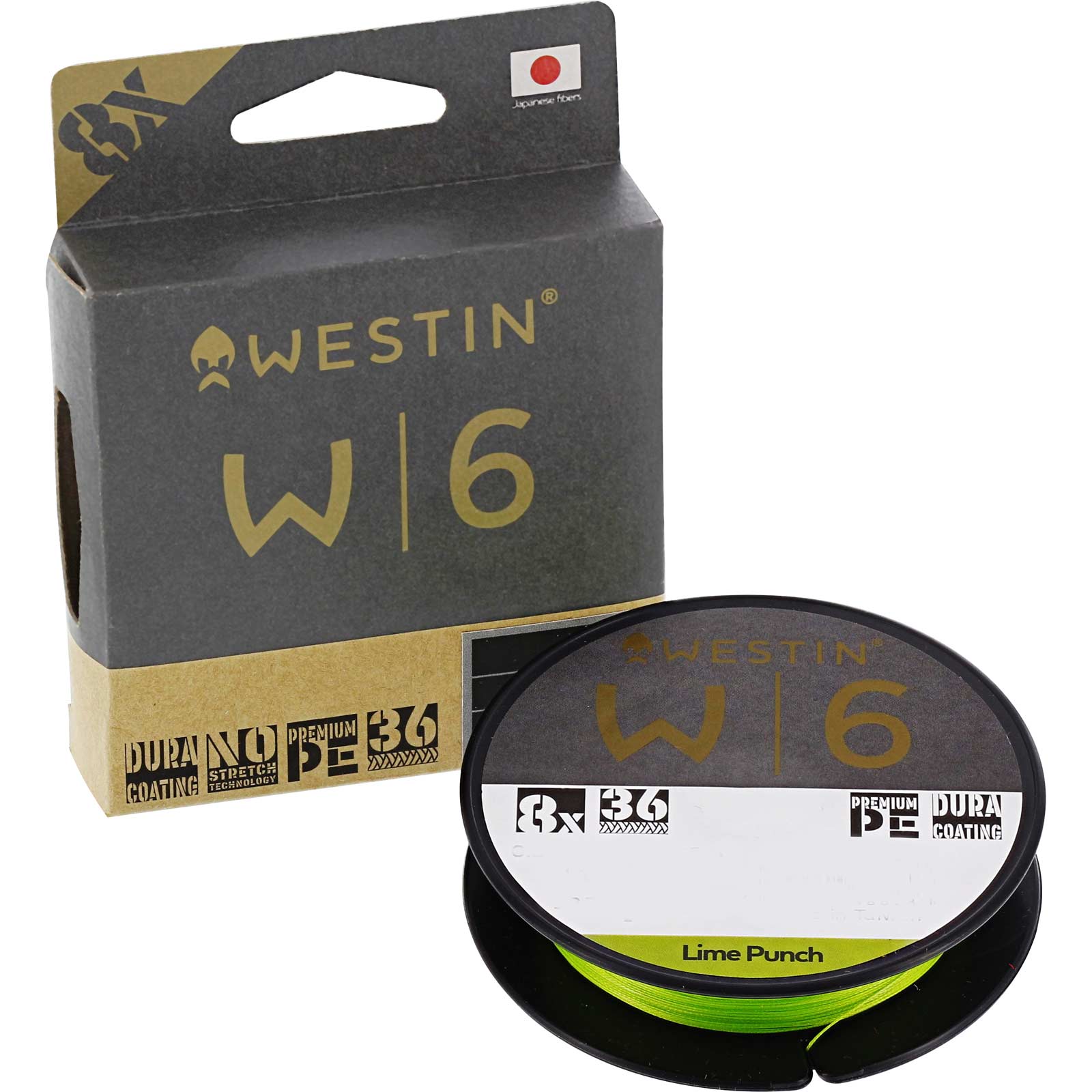 Westin W6 8 Braid Lime Punch 0.10mm 135m 3.8kg Geflochtene Angelschnur