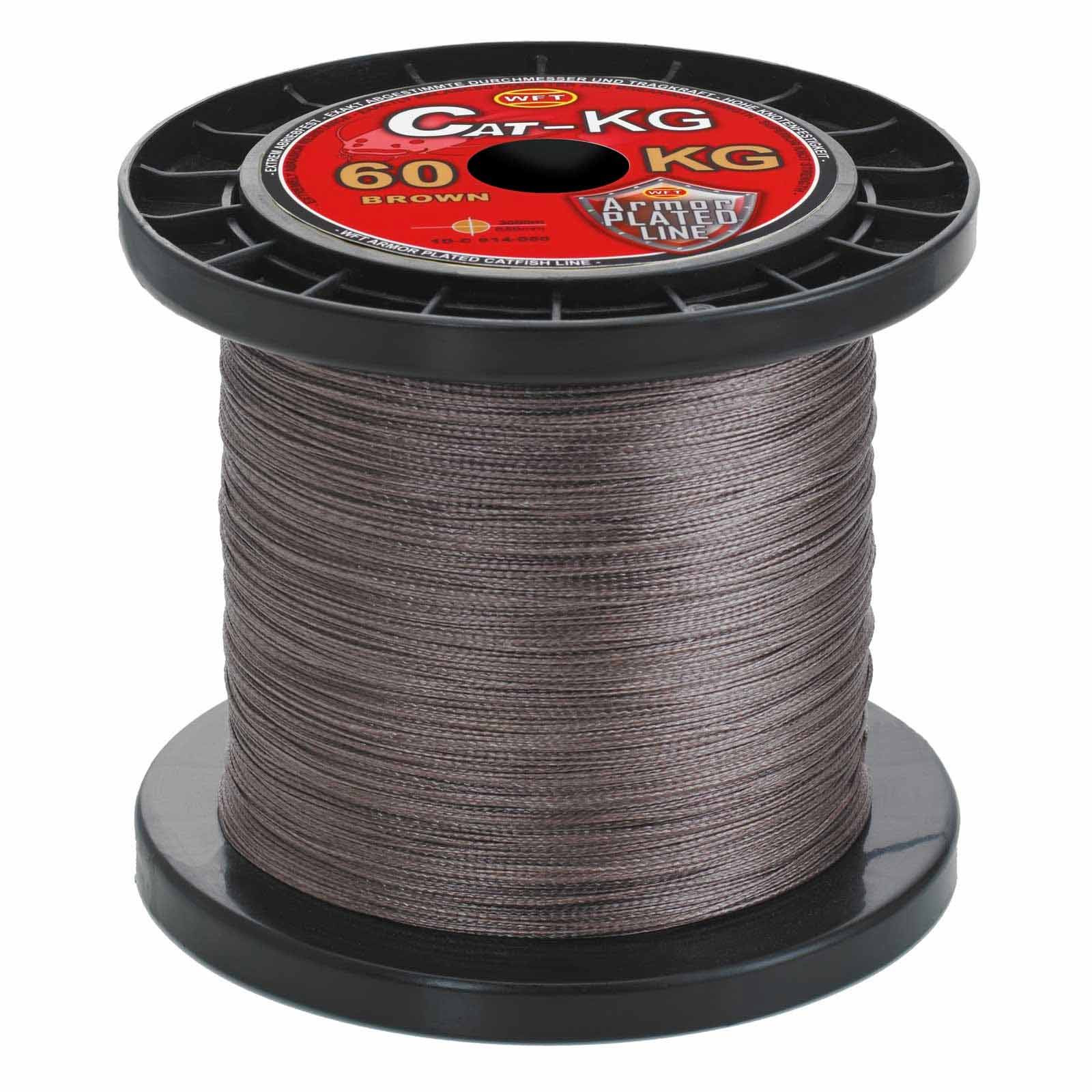 WFT Cat KG 80Kg 0,60 Brown Geflochtene Angelschnur Meterware