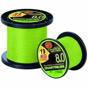 WFT KG 8.0 chartreuse 13KG 0,10 – geflochtene Angelschnur – BEST OF Wunschlänge