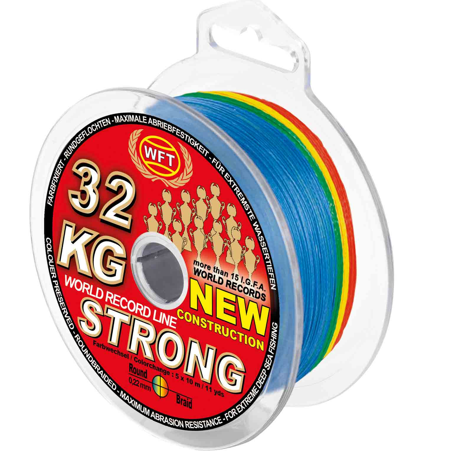 WFT 32KG EXACT Sea King 800 0,22mm 540m Multicolor Geflochtene Angelschnur