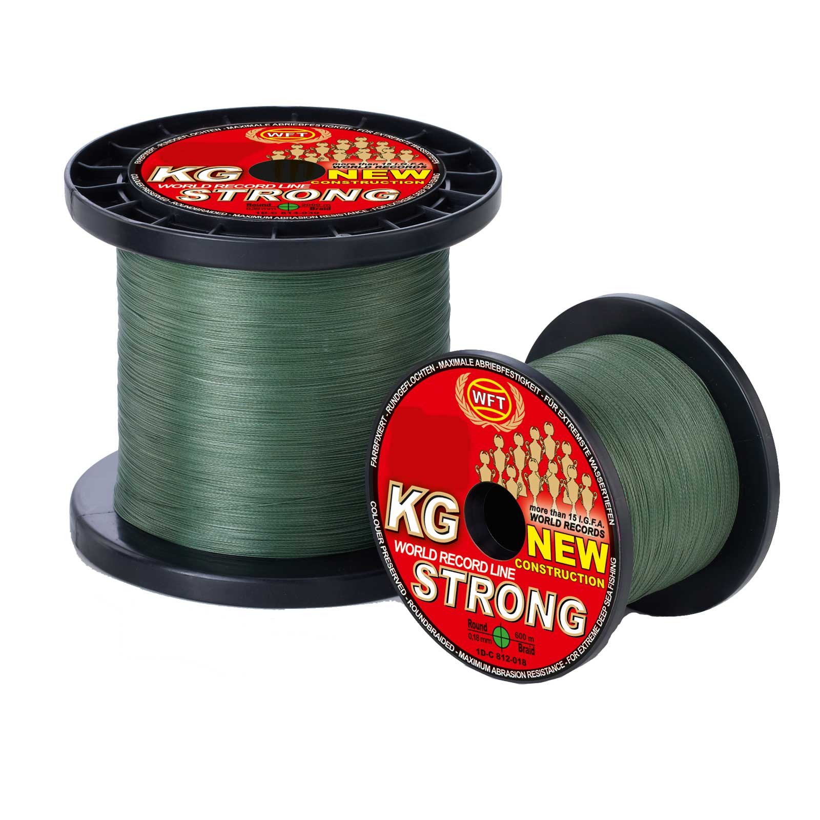 WFT KG Strong Exact 32Kg 0,22 480m Green Geflochtene Angelschnur