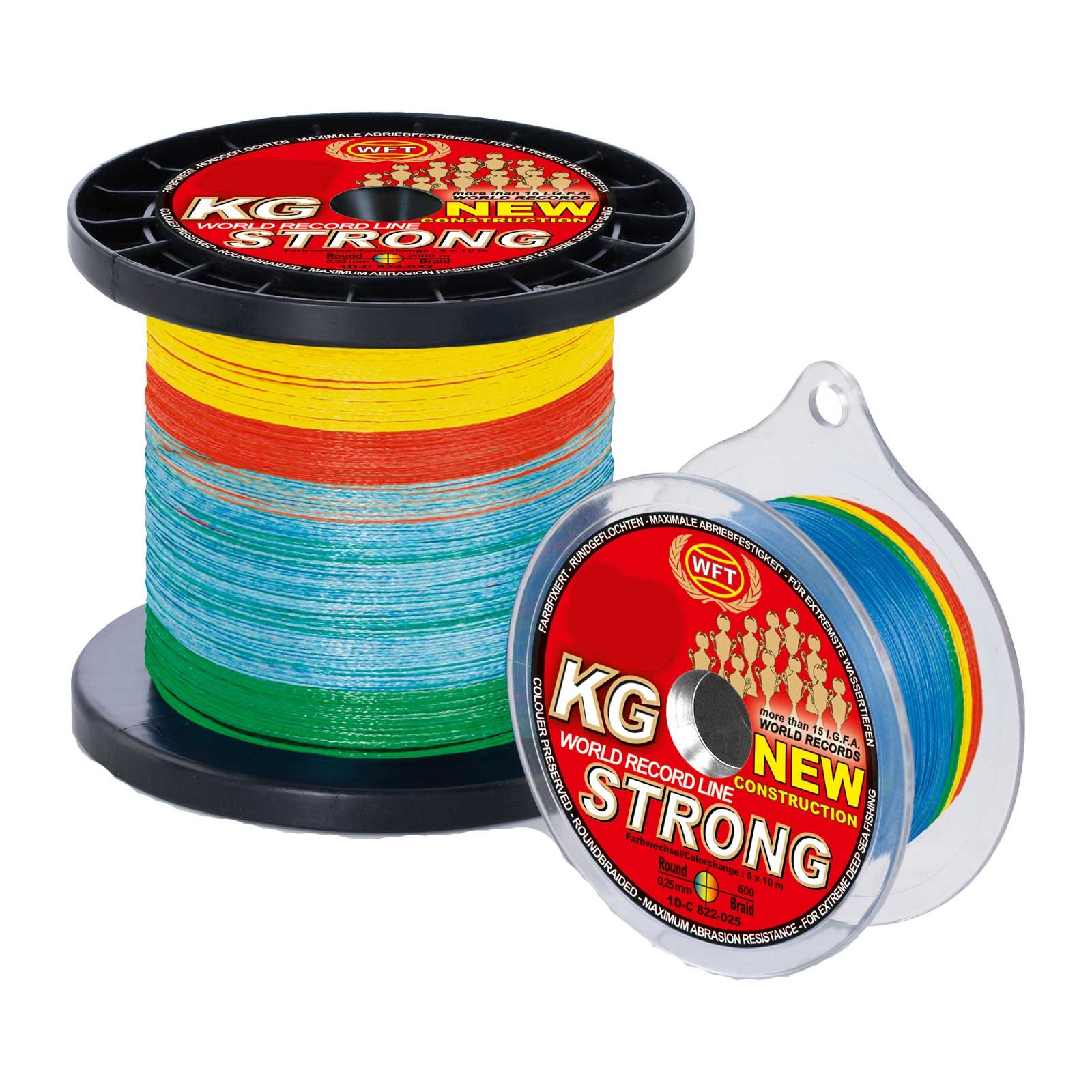 WFT KG Strong Exact 32Kg 0,22 480m Multicolor Geflochtene Angelschnur