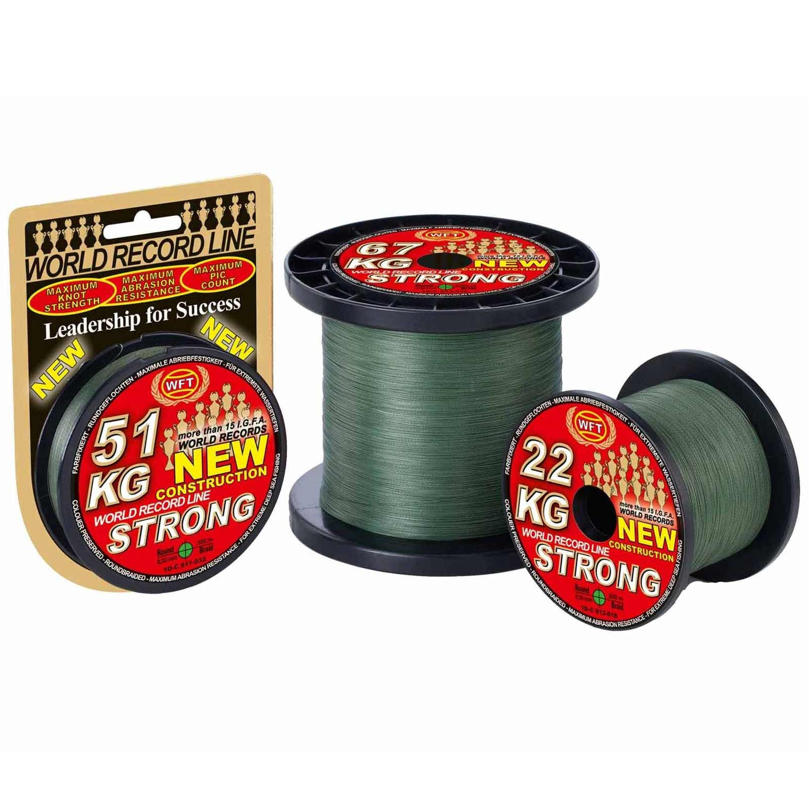 WFT KG Strong Green 51Kg 0,32 Geflochtene Angelschnur Meterware