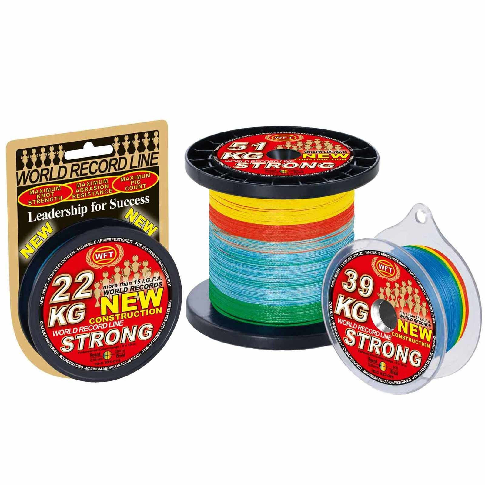 WFT KG Strong Multicolor 22Kg 0,18 Geflochtene Angelschnur Meterware