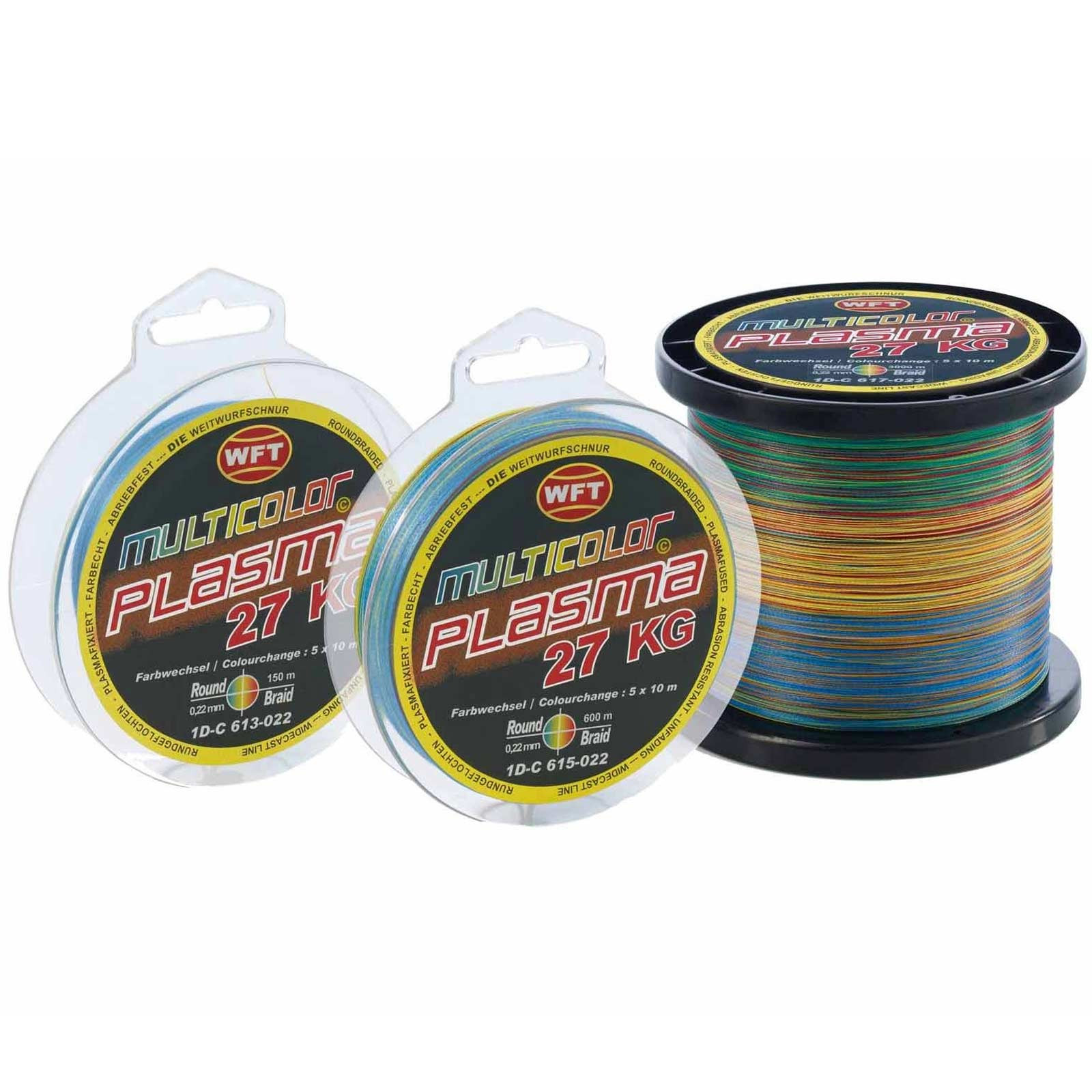 WFT Plasma KG Multicolor 22Kg 0,18 Geflochtene Angelschnur Meterware