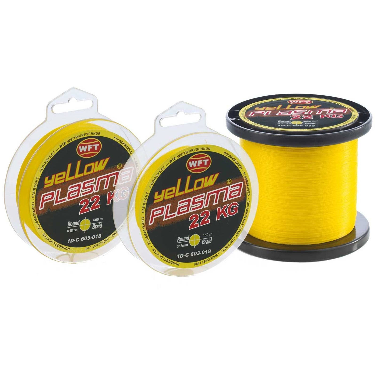 WFT Plasma KG Yellow 27Kg 0,22 Geflochtene Angelschnur Meterware