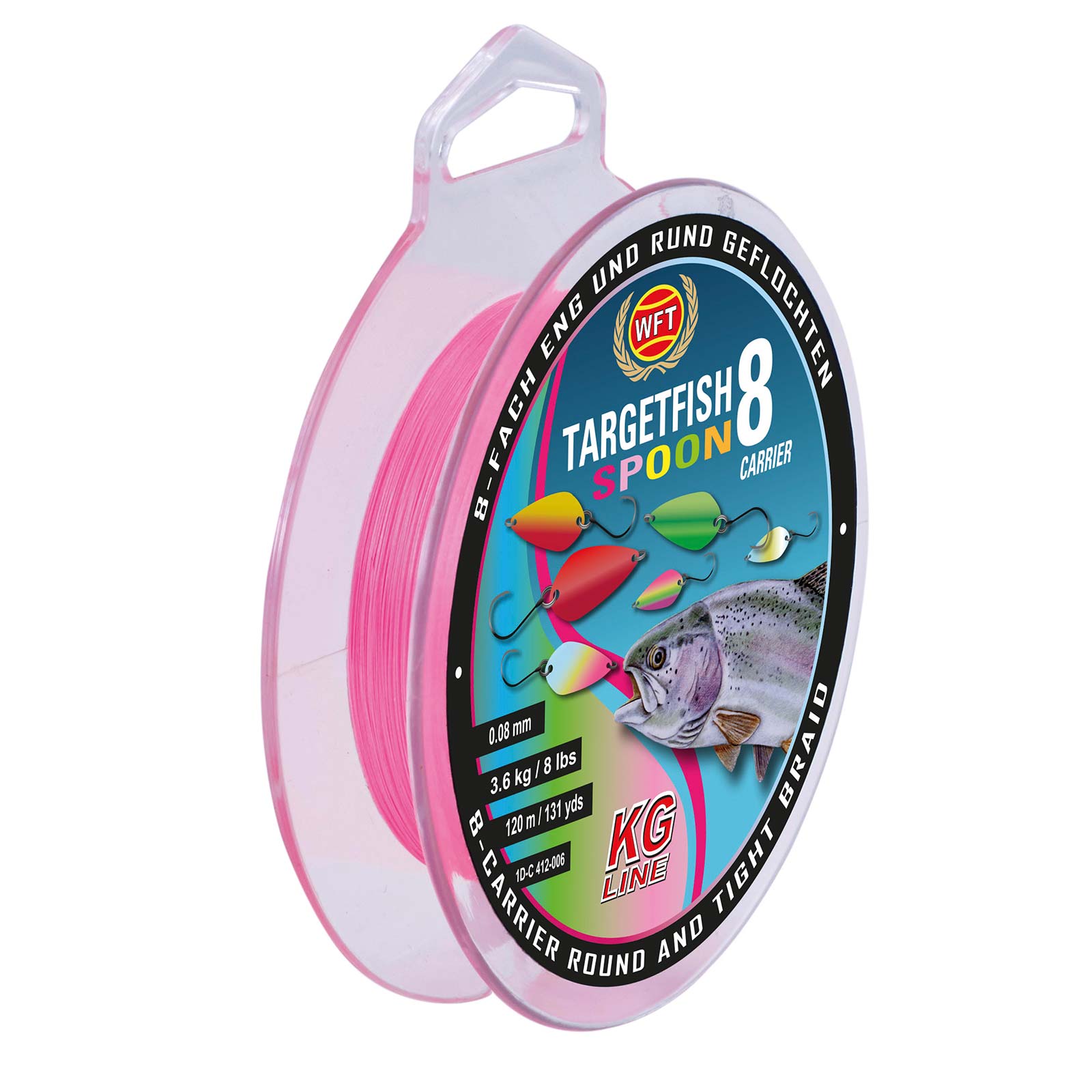 WFT TF8 Spoon pink 120m 5,0kg 0,08 Geflochtene Angelschnur