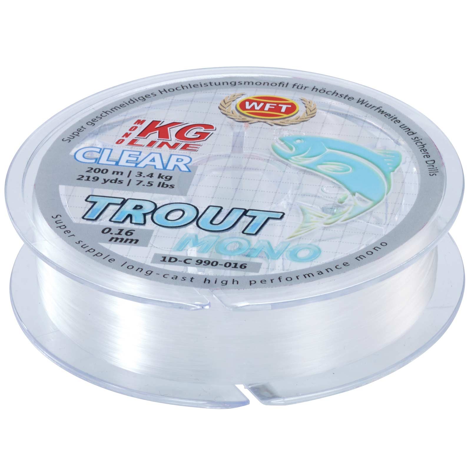WFT Trout Mono clear 200m 0,18mm - 4,5kg Monofile Hochleistungsschnur