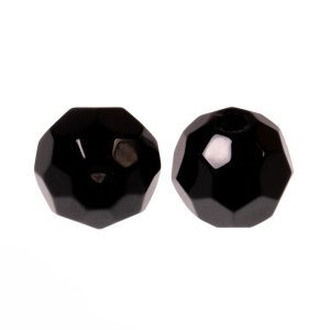 Zeck Faceted Glass Beads Black 6mm 10Stk. Angelzubehör