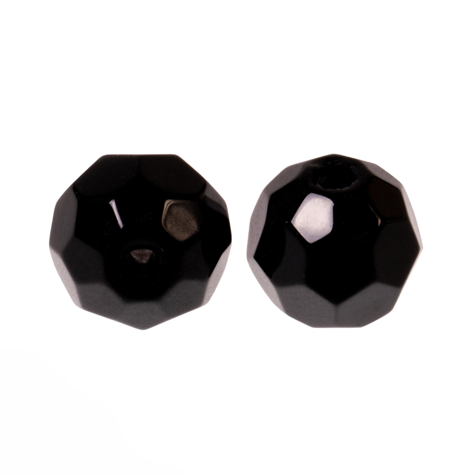 Zeck Faceted Glass Beads Black 6mm 10Stk. Angelzubehör