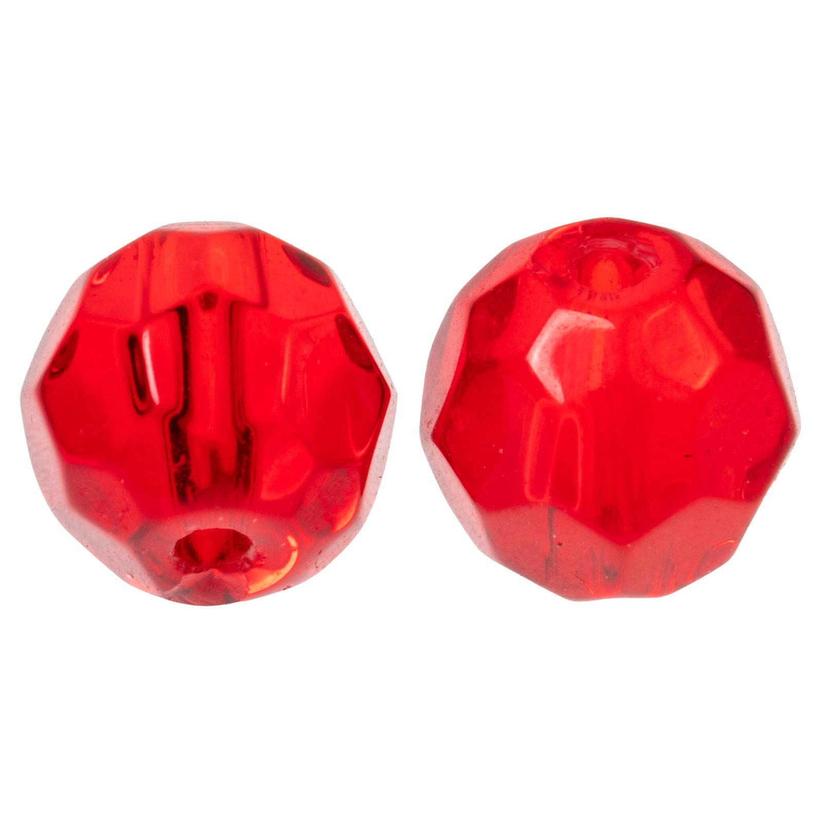 Zeck Faceted Glass Beads Red 6mm 10Stk. Angelzubehör